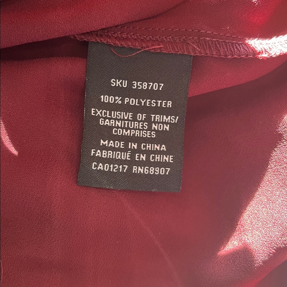 Le Chateau Deep Red Blouse - Picture 8 of 9